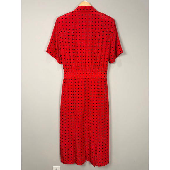 Liz Claiborne Vintage Red Geometric Print Dress Size 14 - Picture 6 of 13
